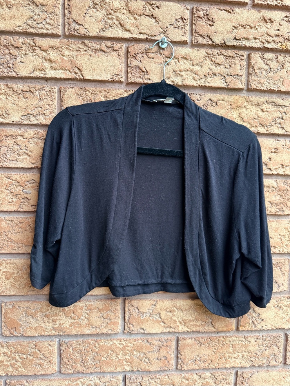 10/$25 • Cleo Black Open Front Cropped Bolero Shrug Cardigan